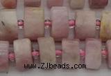 CRB653 15.5 inches 6*12mm tyre pink kunzite gemstone beads