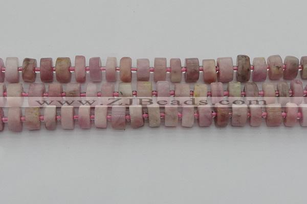 CRB653 15.5 inches 6*12mm tyre pink kunzite gemstone beads