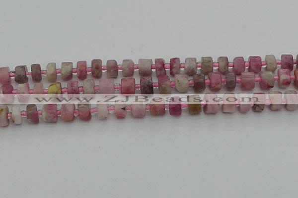 CRB657 15.5 inches 5*8mm tyre pink tourmaline gemstone beads