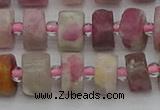 CRB658 15.5 inches 6*10mm tyre pink tourmaline gemstone beads