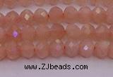 CRB714 15.5 inches 3*4mm faceted rondelle peach moonstone beads