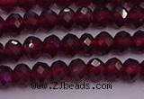 CRB718 15.5 inches 3*4mm faceted rondelle red garnet beads