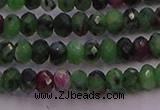 CRB725 15.5 inches 2.5*4mm faceted rondelle ruby zoisite beads