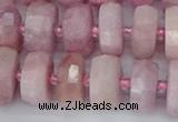 CRB828 15.5 inches 8*14mm faceted rondelle kunzite beads