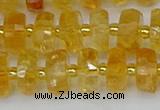 CRB842 15.5 inches 6*10mm faceted rondelle citrine beads