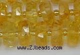 CRB845 15.5 inches 8*16mm faceted rondelle citrine beads