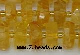 CRB846 15.5 inches 8*18mm faceted rondelle citrine beads