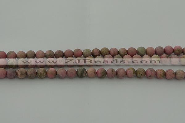 CRC1002 15.5 inches 8mm round matte rhodochrosite gemstone beads