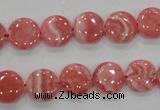 CRC106 15.5 inches 12mm flat round natural argentina rhodochrosite beads