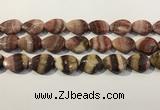 CRC1088 15.5 inches 18*25mm flat teardrop rhodochrosite beads