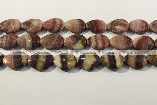 CRC1088 15.5 inches 18*25mm flat teardrop rhodochrosite beads