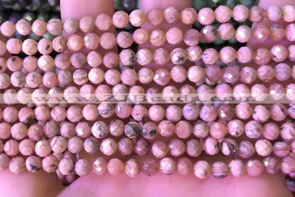 CRC1170 15.5 inches 5mm faceted round rhodochrosite gemstone beads