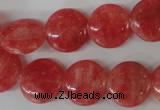 CRC24 15.5 inches 16mm flat round dyed rhodochrosite gemstone beads