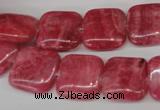 CRC28 15.5 inches 14*14mm square dyed rhodochrosite gemstone beads