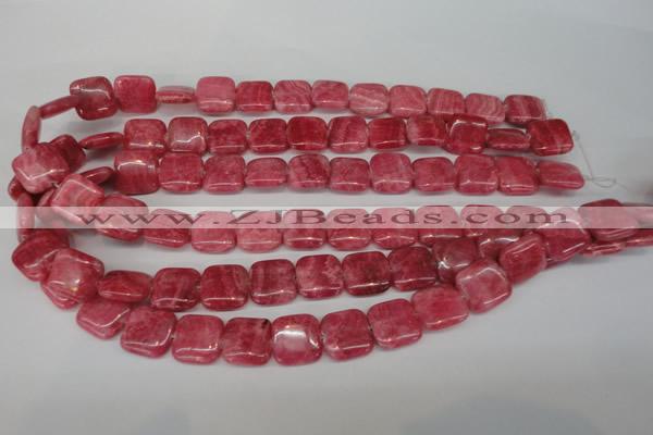 CRC28 15.5 inches 14*14mm square dyed rhodochrosite gemstone beads