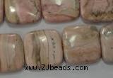 CRC303 15.5 inches 18*18mm square Peru rhodochrosite beads