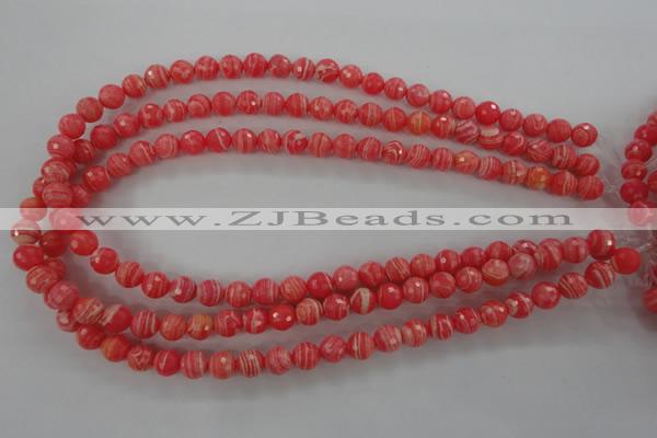 CRC402 15.5 inches 8mm faceted round synthetic rhodochrosite beads