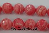 CRC404 15.5 inches 12mm faceted round synthetic rhodochrosite beads