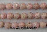 CRC452 15.5 inches 8mm faceted round Argentina rhodochrosite beads
