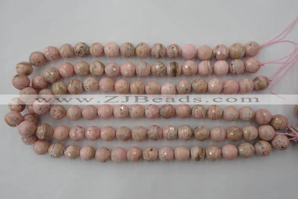 CRC454 15.5 inches 12mm faceted round Argentina rhodochrosite beads