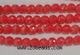 CRC511 15.5 inches 6mm faceted round synthetic rhodochrosite beads