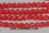 CRC511 15.5 inches 6mm faceted round synthetic rhodochrosite beads