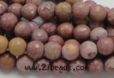 CRC58 15.5 inches 8mm faceted round rhodochrosite gemstone beads