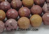 CRC61 15.5 inches 14mm faceted round rhodochrosite gemstone beads