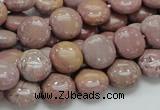 CRC72 15.5 inches 12mm flat round rhodochrosite gemstone beads