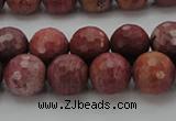 CRC804 15.5 inches 12mm faceted round Brazilian rhodochrosite beads