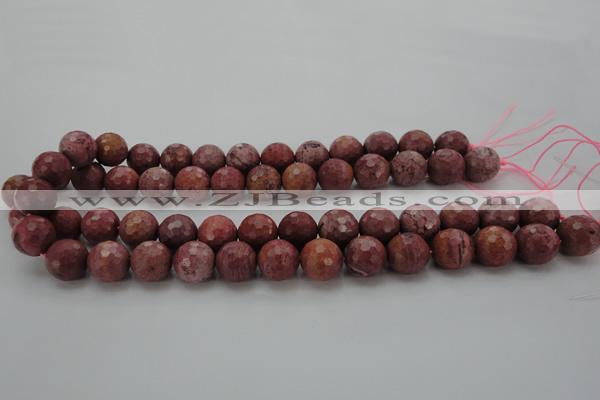 CRC804 15.5 inches 12mm faceted round Brazilian rhodochrosite beads