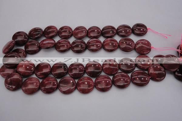 CRC819 15.5 inches 25mm flat round Brazilian rhodochrosite beads