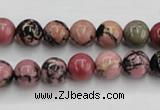 CRD02 15.5 inches 8mm round natural rhodonite gemstone beads