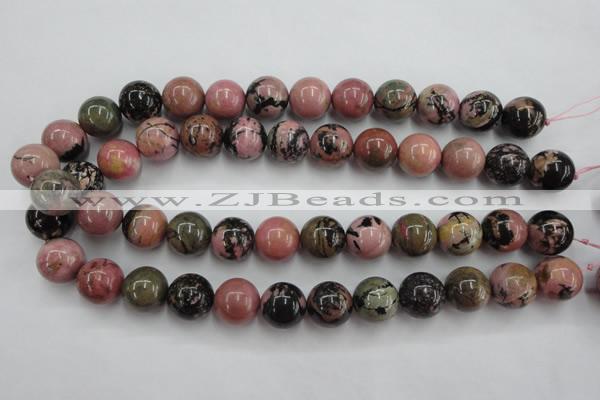 CRD06 15.5 inches 16mm round natural rhodonite gemstone beads