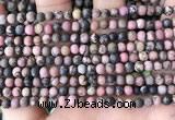 CRD30 15.5 inches 4mm round matte rhodonite beads wholesale