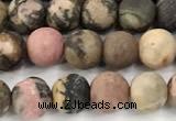 CRD366 15 inches 6mm round matte rhodonite beads