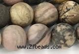 CRD367 15 inches 8mm round matte rhodonite beads
