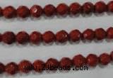 CRE101 15.5 inches 6mm faceted round red jasper beads wholesale