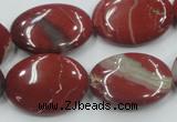 CRE12 16 inches 18*25mm oval natural red jasper beads wholesale