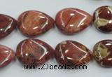 CRE15 16 inches 13*18mm flat teardrop natural red jasper beads wholesale
