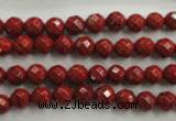 CRE152 15.5 inches 6mm faceted round red jasper beads wholesale