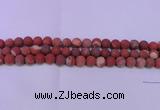 CRE160 15.5 inches 4mm round matte red jasper beads