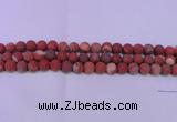 CRE165 15.5 inches 14mm round matte red jasper beads