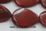 CRE18 16 inches 22*30mm twisted teardrop natural red jasper beads wholesale