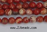 CRE330 15.5 inches 4mm faceted round red jasper beads