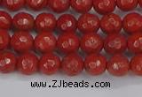 CRE338 15.5 inches 4mm faceted round red jasper beads