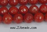 CRE340 15.5 inches 8mm faceted round red jasper beads