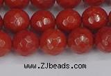 CRE341 15.5 inches 10mm faceted round red jasper beads