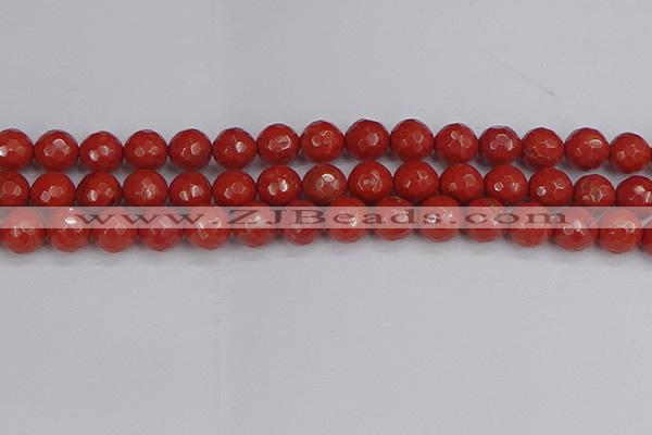 CRE342 15.5 inches 12mm faceted round red jasper beads