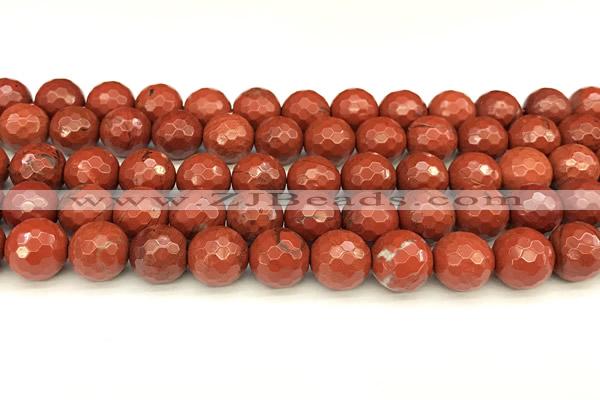 CRE361 15 inches 8mm faceted round red jasper beads wholesale